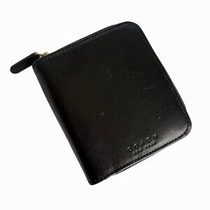 90s Coach New York Wallet Black Leather Vintage Zipper Bifold Retro